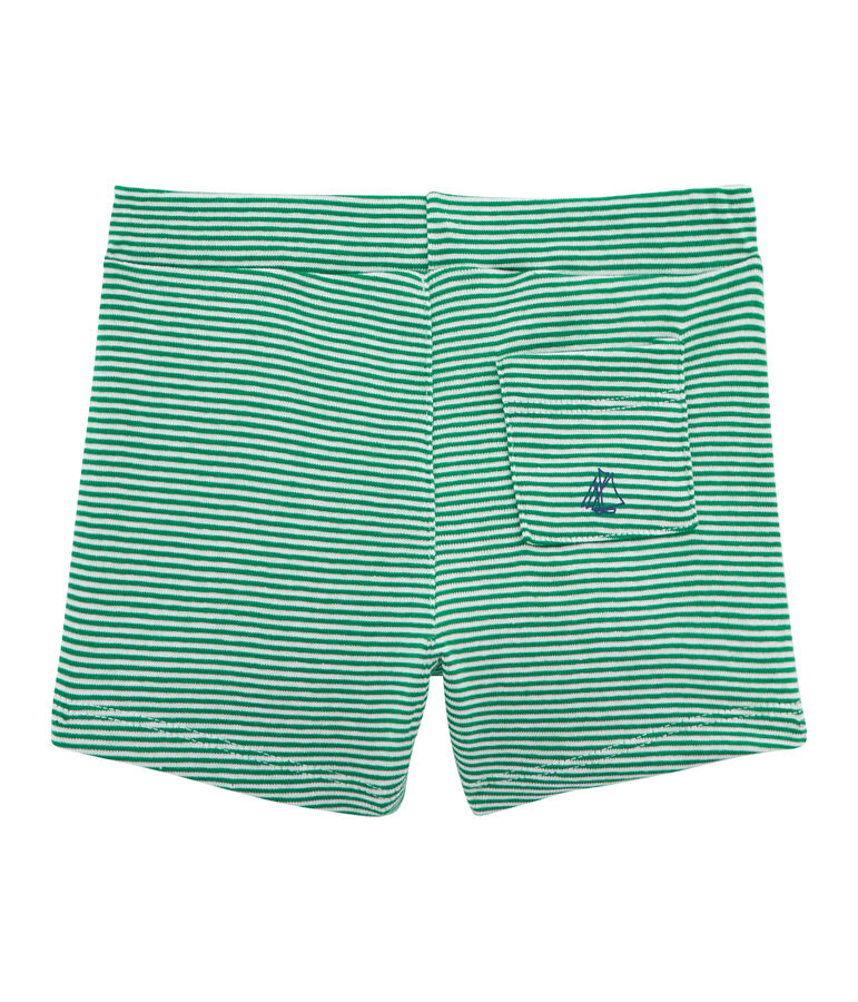 Pantalones cortos de rayas para beb&eacute; ni&ntilde;o verde/blanco