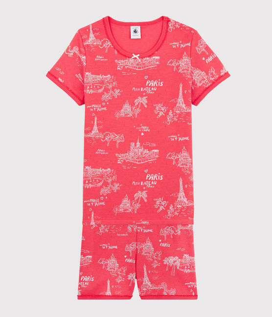 Pijama corto de algodón con estampado de París para niña rosa GROSEILLER/rosa FLEUR