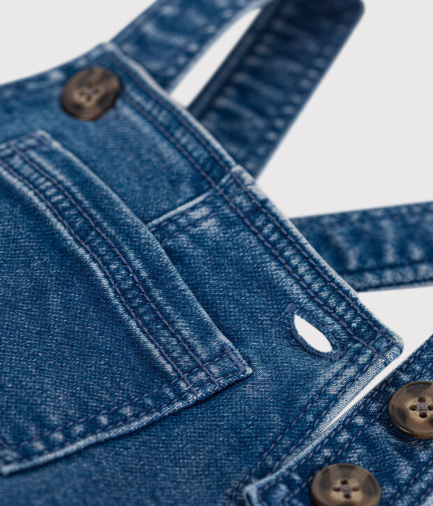 Peto largo de tejido denim para beb&eacute; azul