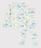 Pijama infantil de algodón con estampado blanco MARSHMALLOW/blanco MULTICO
