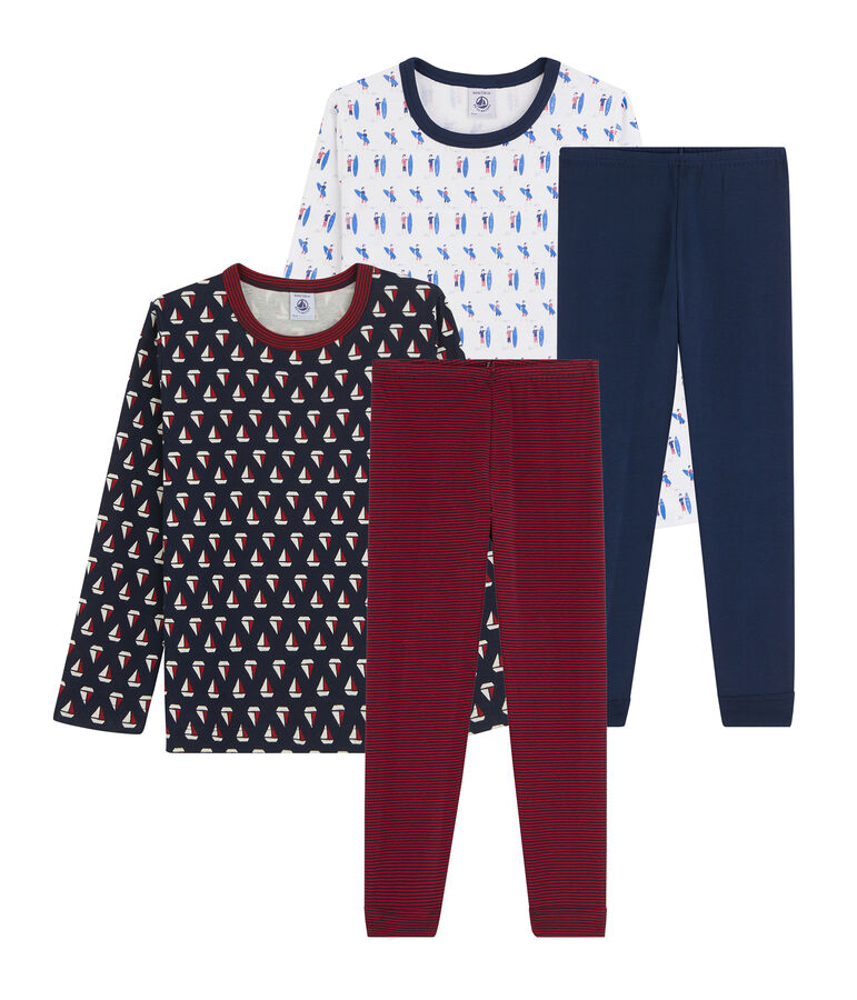 D&uacute;o de pijamas de punto de ni&ntilde;a multicolor