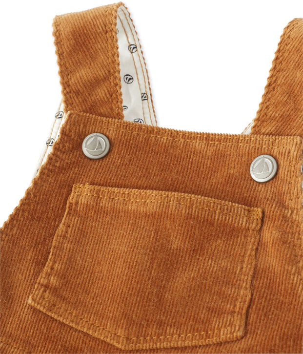 Peto para beb&eacute; ni&ntilde;o en terciopelo stretch marron