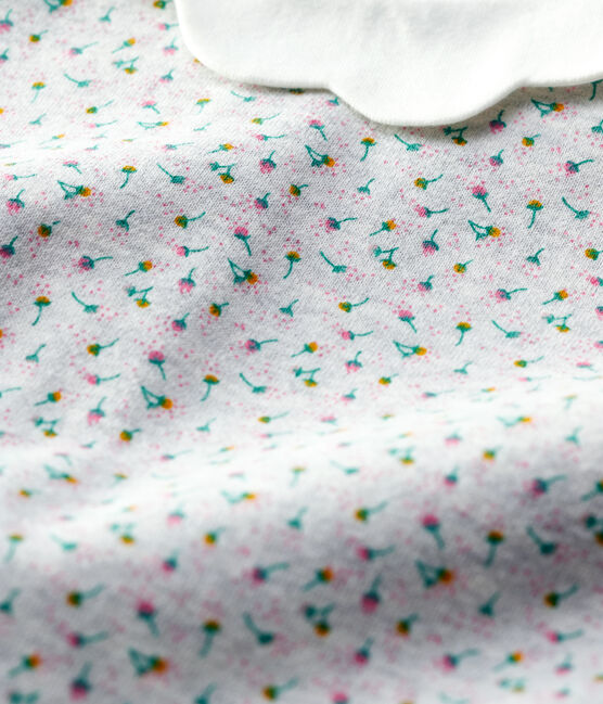 Vestido de muletón de bebé. gris BELUGA/blanco MULTICO