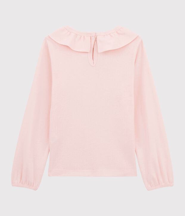 Camiseta con cuello de ni&ntilde;a rosa