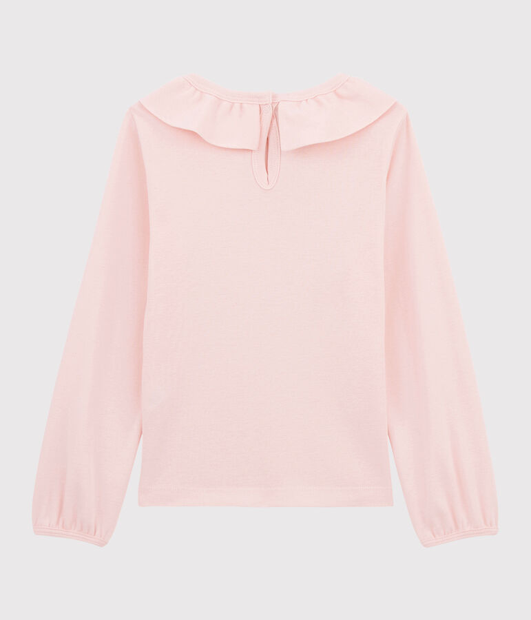 Camiseta con cuello de ni&ntilde;a rosa MINOIS