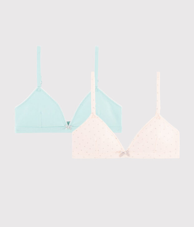 Juego de 2 sujetadores con brillo de ni&ntilde;a multicolor