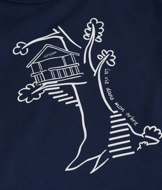 Camiseta de manga corta de algodón de niño azul MEDIEVAL