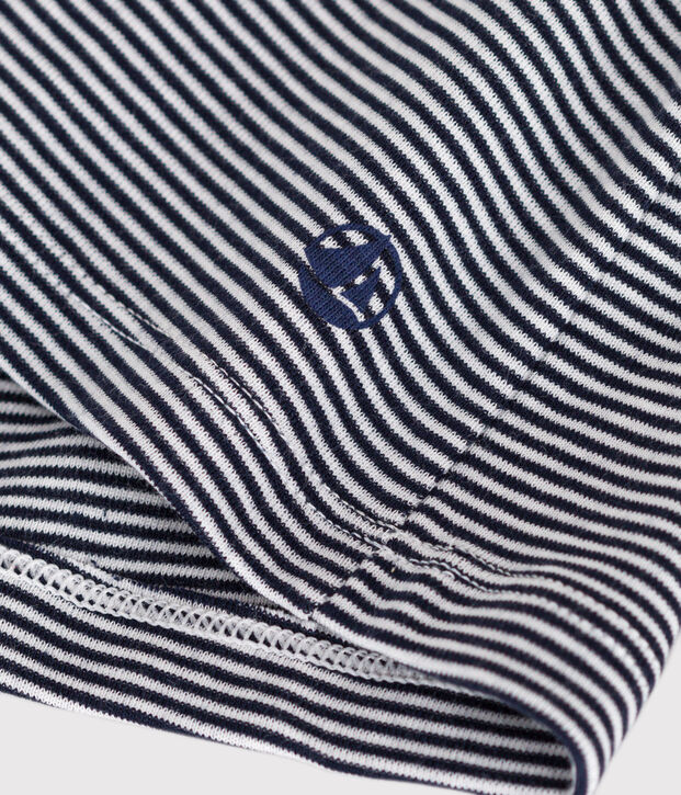 Camiseta La Ic&oacute;nica de algod&oacute;n a rayas con cuello de pico para mujer azul/blanco