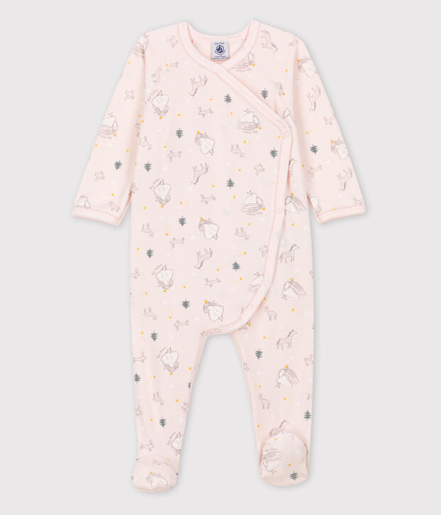 Pelele de beb&eacute; con estampado de princesa de terciopelo de algod&oacute;n org&aacute;nico rosa/multicolor