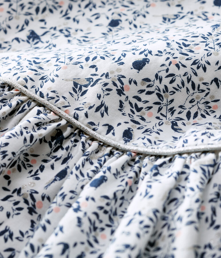 Vestido de manga corta de popelina de beb&eacute; ni&ntilde;a blanco MARSHMALLOW/blanco MULTICO