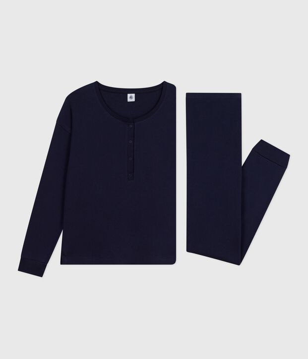 Pijama liso de algod&oacute;n para mujer SMOKING