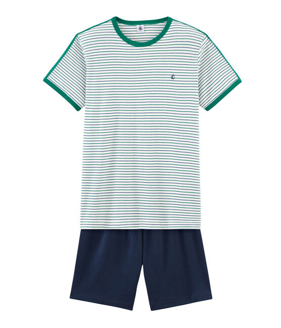 Pijama corto de punto para chico azul HADDOCK/blanco MULTICO
