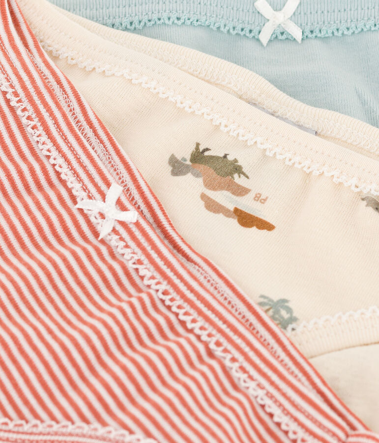 Juego de 3 braguitas de algod&oacute;n con animales para ni&ntilde;a multicolor