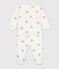 Pijama de rizo de algod&oacute;n con estampado de corazones y abertura sin botones de presi&oacute;n para beb&eacute; crudo/multicolor