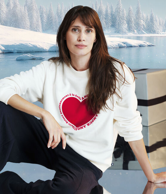 Sudadera de algod&oacute;n para mujer crudo MILK