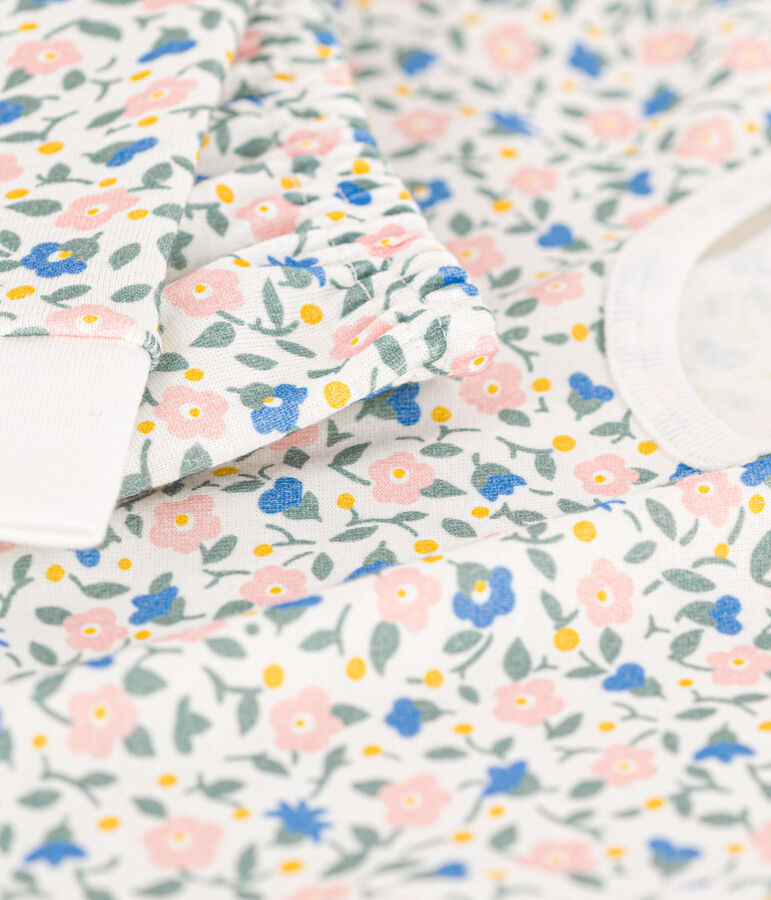 Pijama de algod&oacute;n ajustado para ni&ntilde;a blanco/multicolor