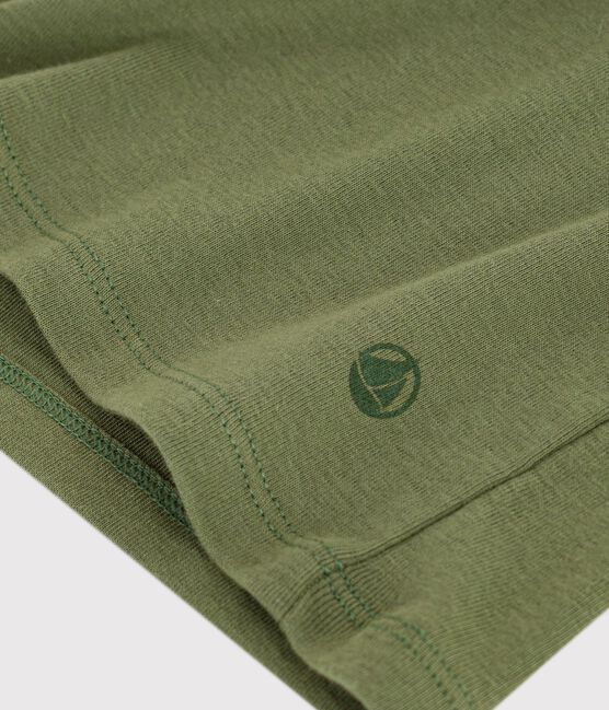 Camiseta lisa de algodón de manga corta para mujer verde OLIVINE