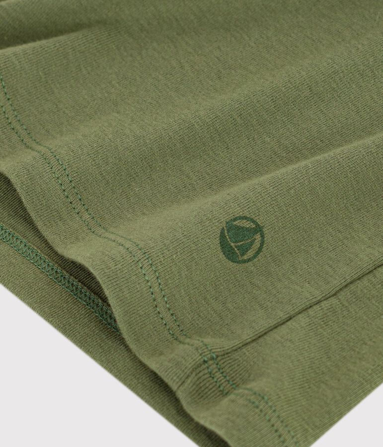 Camiseta lisa de algod&oacute;n de manga corta para mujer verde