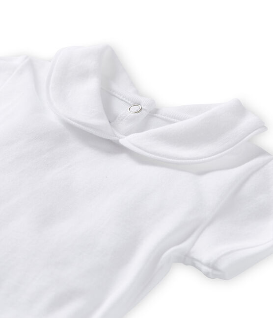 Body para bebé niña con cuello blanco Lait