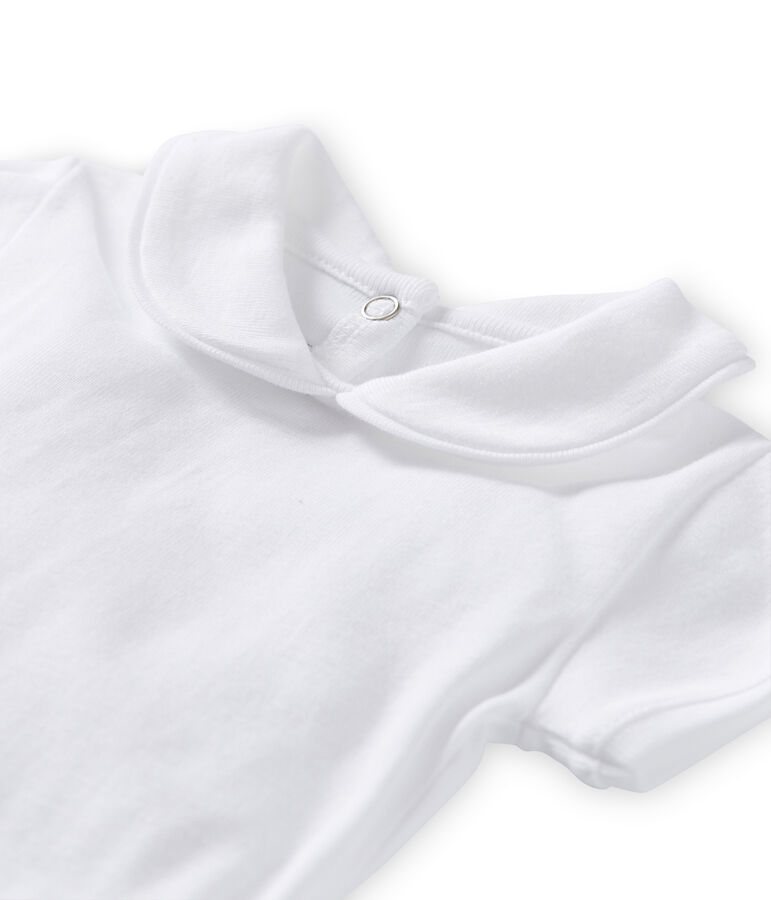 Body para beb&eacute; ni&ntilde;a con cuello blanco Lait