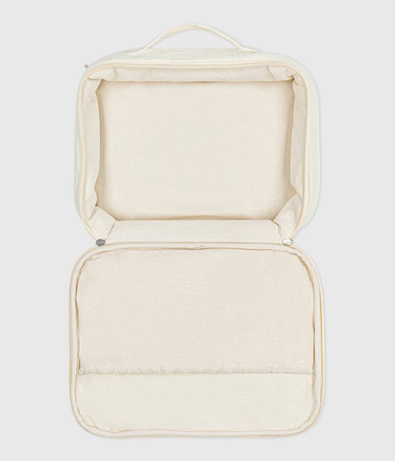 Caja de gasa de algod&oacute;n bordada para reci&eacute;n nacido blanco