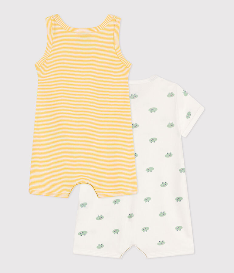 Juego de 2 monos cortos de algod&oacute;n para beb&eacute; multicolor