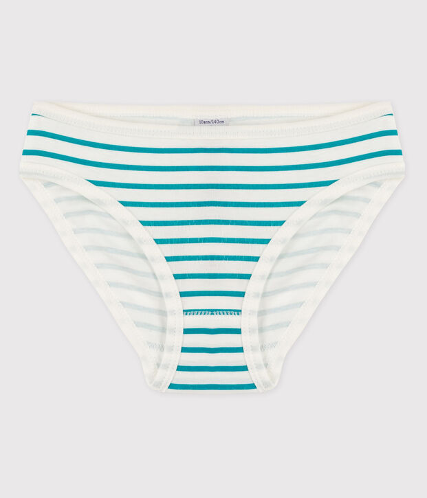 Braguita de algod&oacute;n de ni&ntilde;a blanco/verde