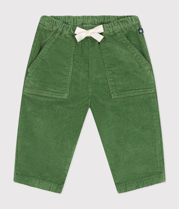 Pantal&oacute;n de terciopelo para beb&eacute; verde