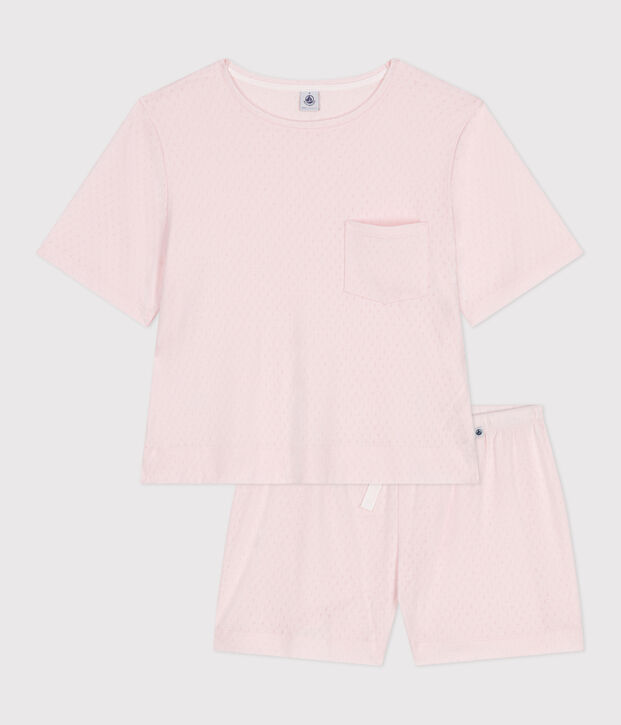 Pijama corto de manga corta de algod&oacute;n para mujer FLEUR