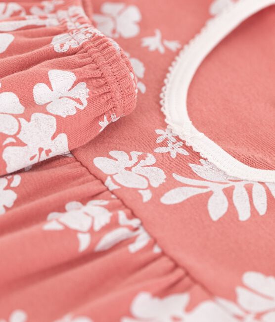 Pijama corto hawaiano de algodón para niña rosa PAPAYE/ MULTICO