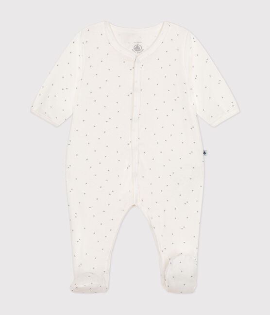 Pijama de algodón para bebé blanco MARSHMALLOW/blanco MISTIGRI