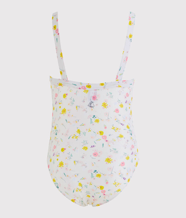 Traje de ba&ntilde;o de 1 pieza ecorresponsable para ni&ntilde;a blanco/multicolor