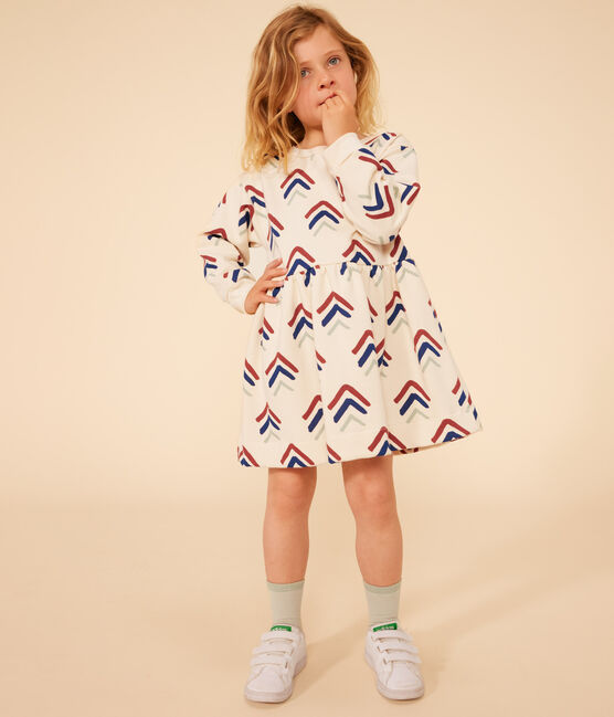 Vestido estampado de manga larga de muletón de niña AVALANCHE+INCOGNITO/ MULTICO