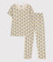 Pijama infantil de algodón con estampado de flores blanco AVALANCHE/ MULTICO