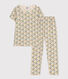 Pijama infantil de algodón con estampado de flores