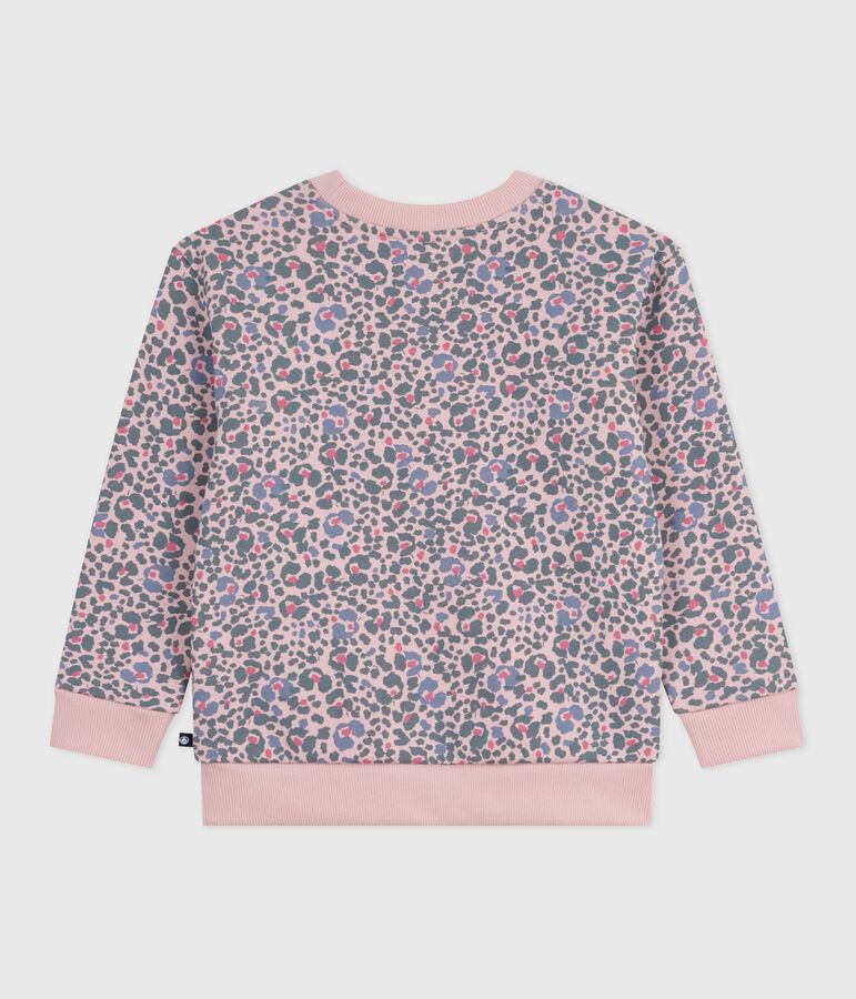 Sudadera infantil de algod&oacute;n con estampado rosa JOLI/blanco MULTICO