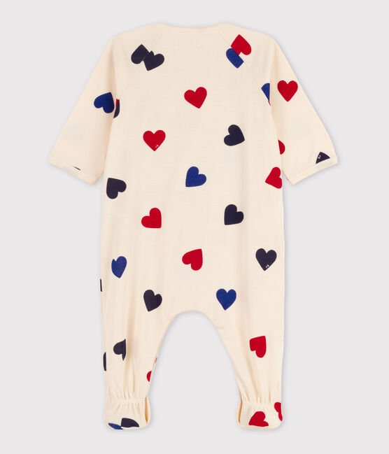 Pijama de algodón con corazones para bebé blanco AVALANCHE/ MULTICO
