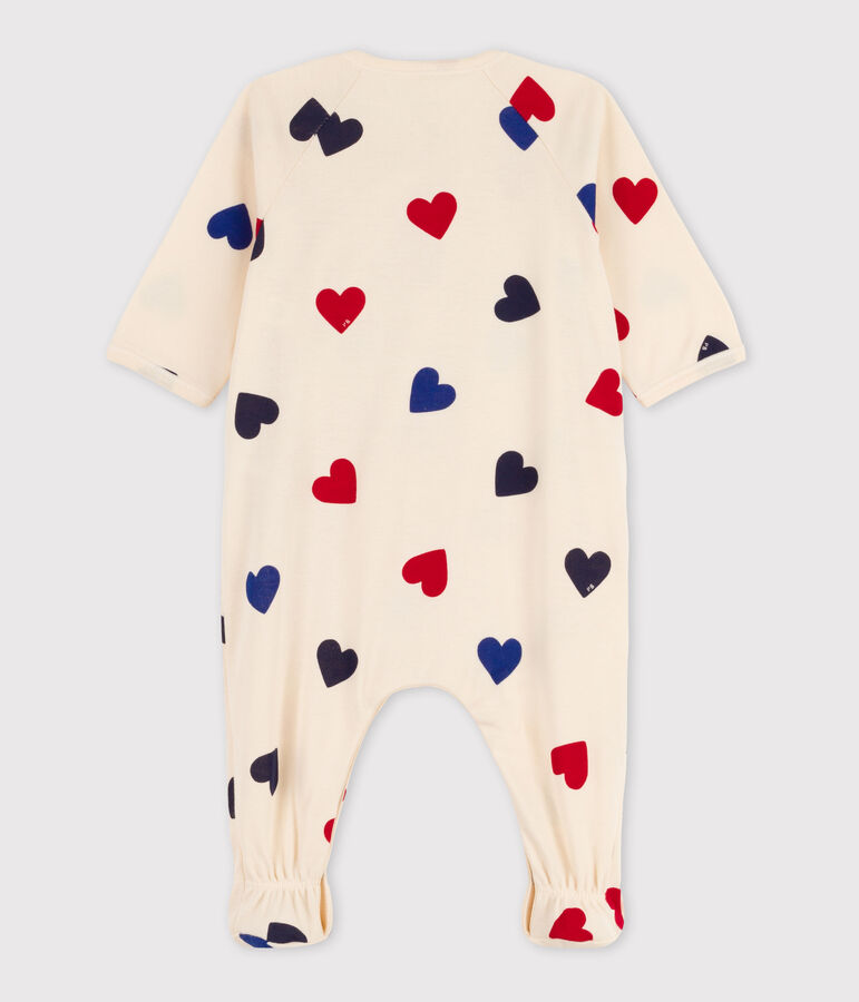 Pijama de algod&oacute;n con corazones para beb&eacute; crudo/multicolor