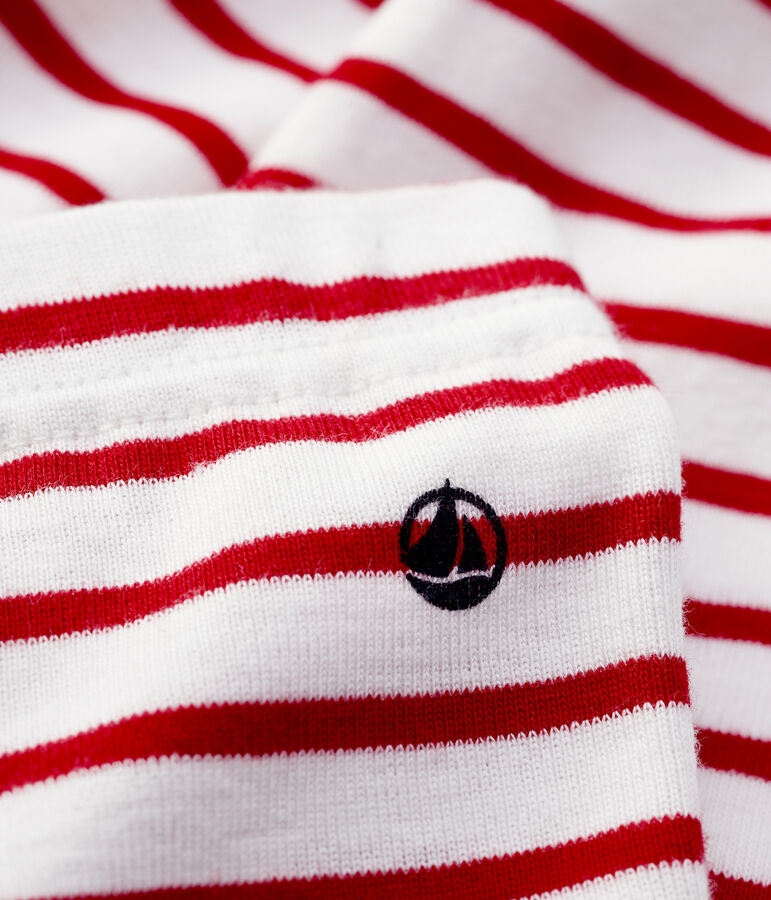 Leggings de algod&oacute;n de beb&eacute;. blanco/rojo