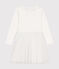 Vestido de punto y tul para niña blanco MARSHMALLOW