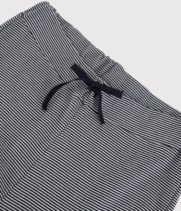 Pantal&oacute;n de algod&oacute;n ORG&Aacute;NICO de mujer azul/blanco