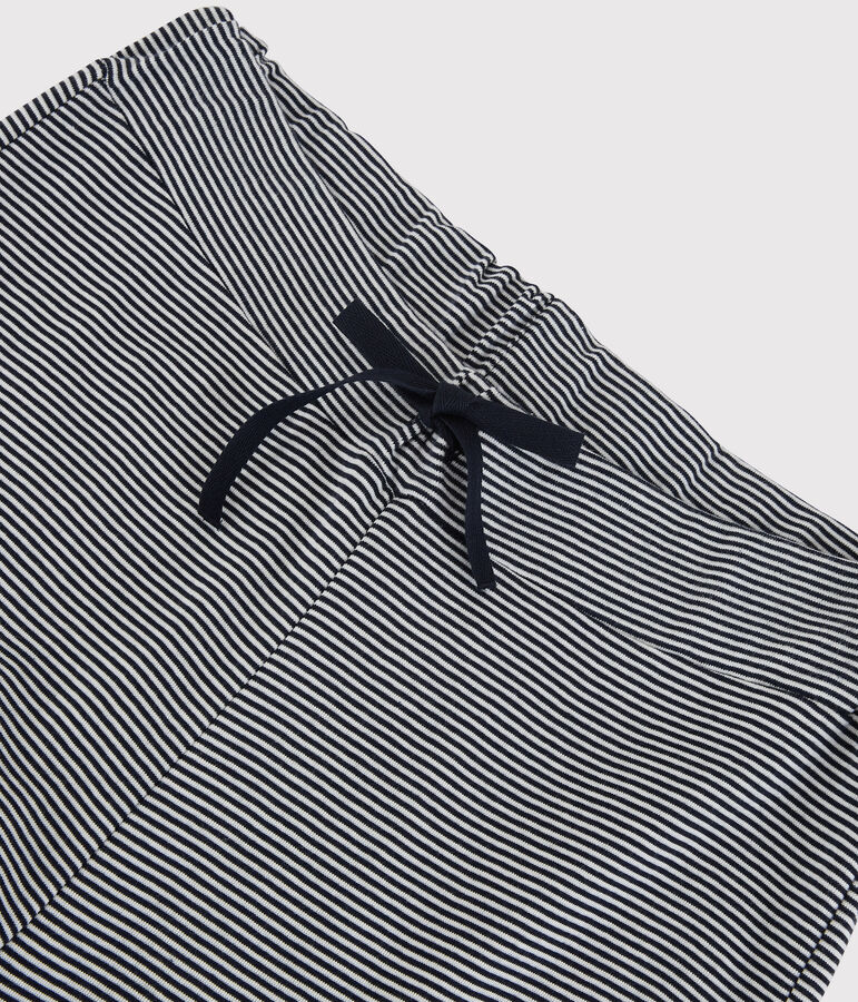 Pantal&oacute;n de algod&oacute;n ORG&Aacute;NICO de mujer azul SMOKING/blanco MARSHMALLOW