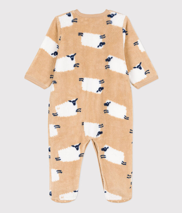 Sobrepijama de tejido polar para beb&eacute; beige/multicolor