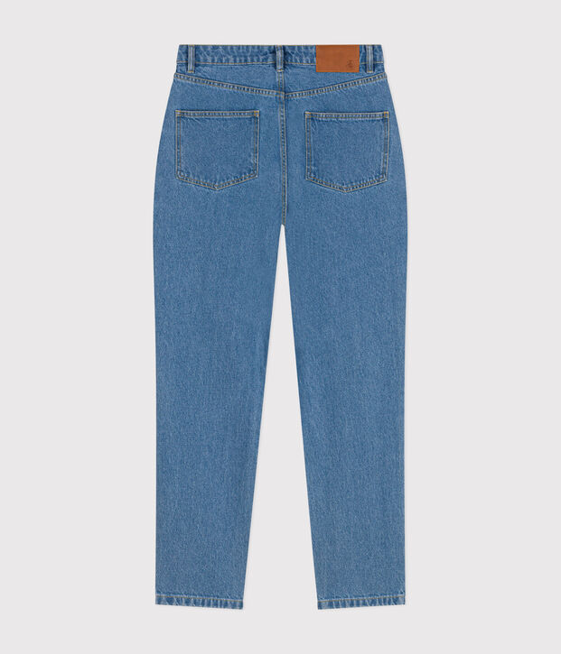 Pantal&oacute;n denim recto para mujer azul