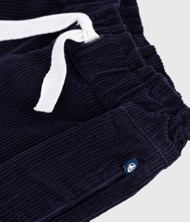 Shorts lisos de pana para ni&ntilde;a azul