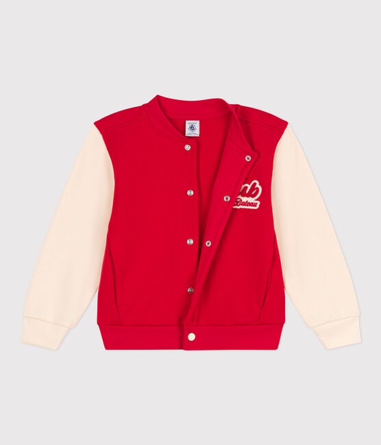 Chaqueta teddy de felpa para niño rojo PEPS/blanco AVALANCHE