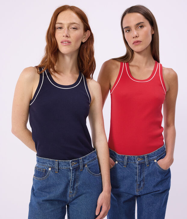 Camiseta lisa de tirantes de algod&oacute;n para mujer SMOKING