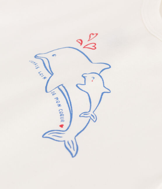 Camiseta lisa de manga corta de algodón para bebé blanco MARSHMALLOW