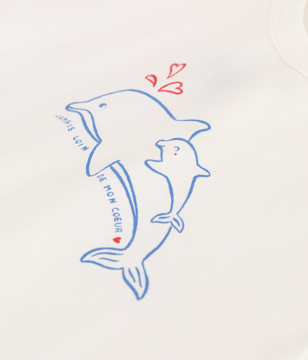 Camiseta lisa de manga corta de algod&oacute;n para beb&eacute; blanco