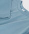 Camiseta de algodón L'ICONIQUE abrigada con cuello redondo para mujer azul ROVER